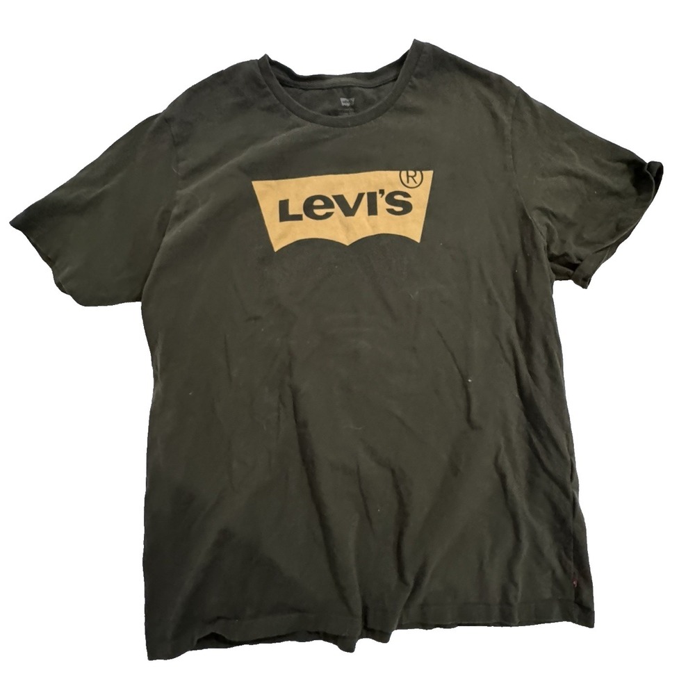 Levi's T-shirt Men's XL Classic Batwing Logo Graphic Cotton Olive Green